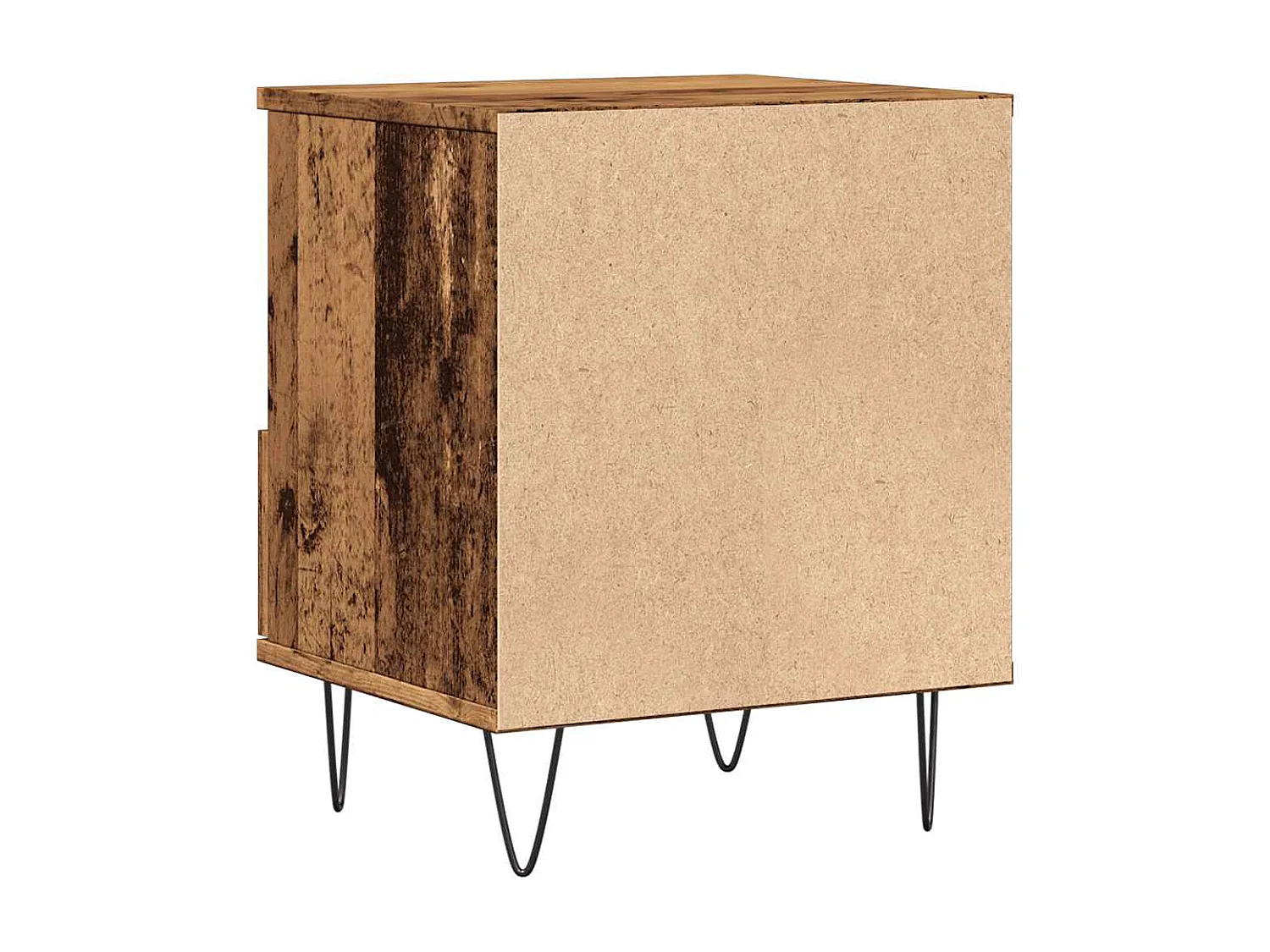 Mesita de noche madera ingeniería madera envejecida 40x35x50 cm