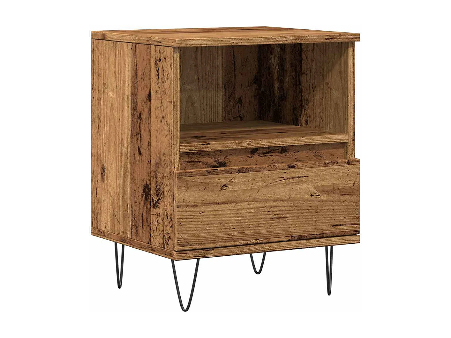 Table de chevet vieux bois 40x35x50 cm bois d’ingénierie
