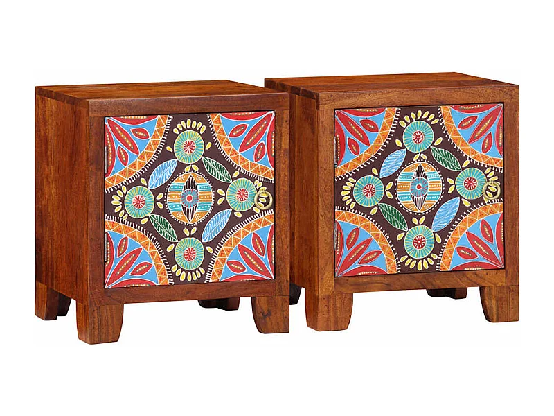 Nachtkastje 2 st 40x30x45 cm massief acaciahout