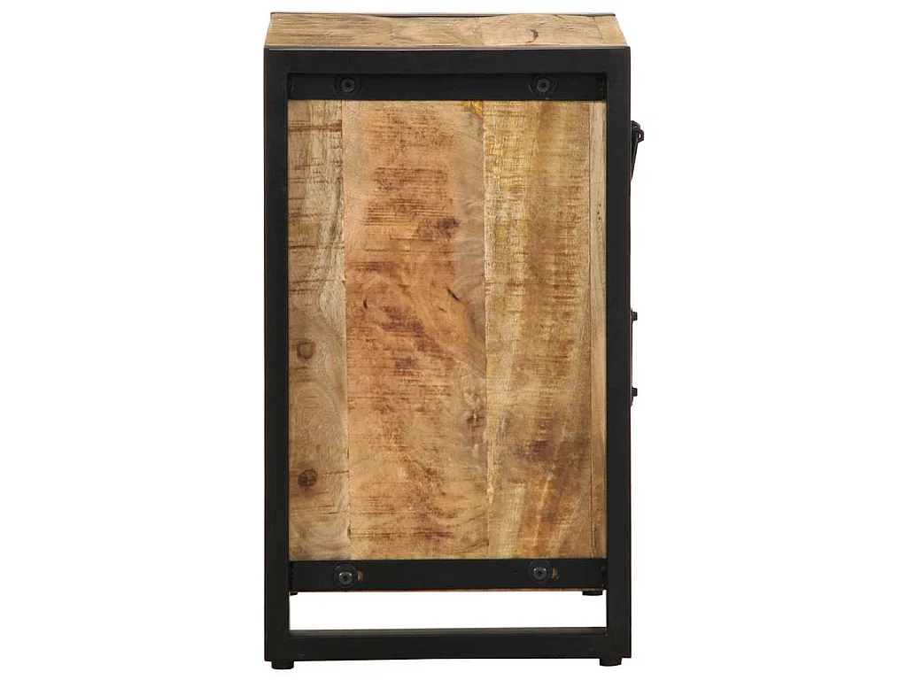 Table de chevet 40x30x50 cm bois massif de manguier brut