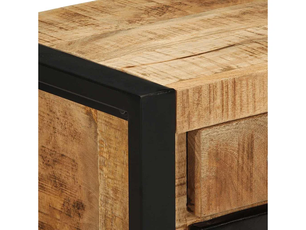 Table de chevet 40x30x50 cm bois massif de manguier brut