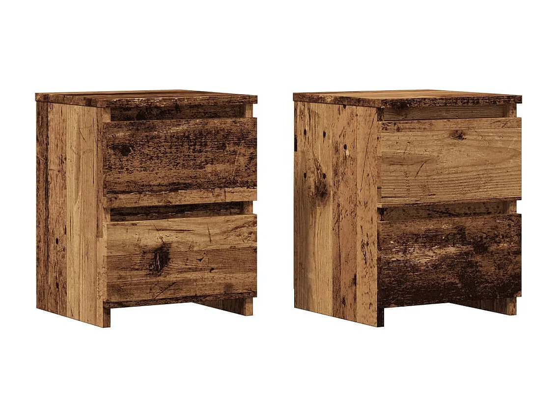 Tables de chevet 2 pcs vieux bois 30x30x40 cm bois d'ingénierie
