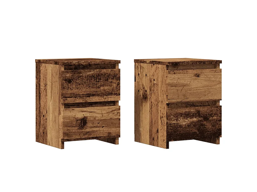 Nachttische 2 Stk. Altholz-Optik 30×30×40 cm Holzwerkstoff