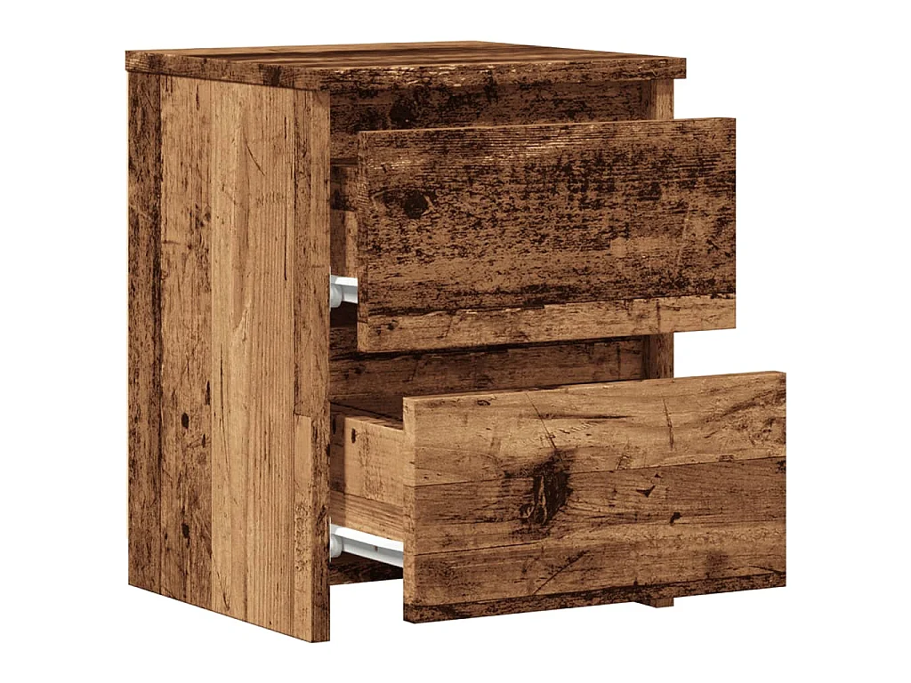 Nachttische 2 Stk. Altholz-Optik 30×30×40 cm Holzwerkstoff