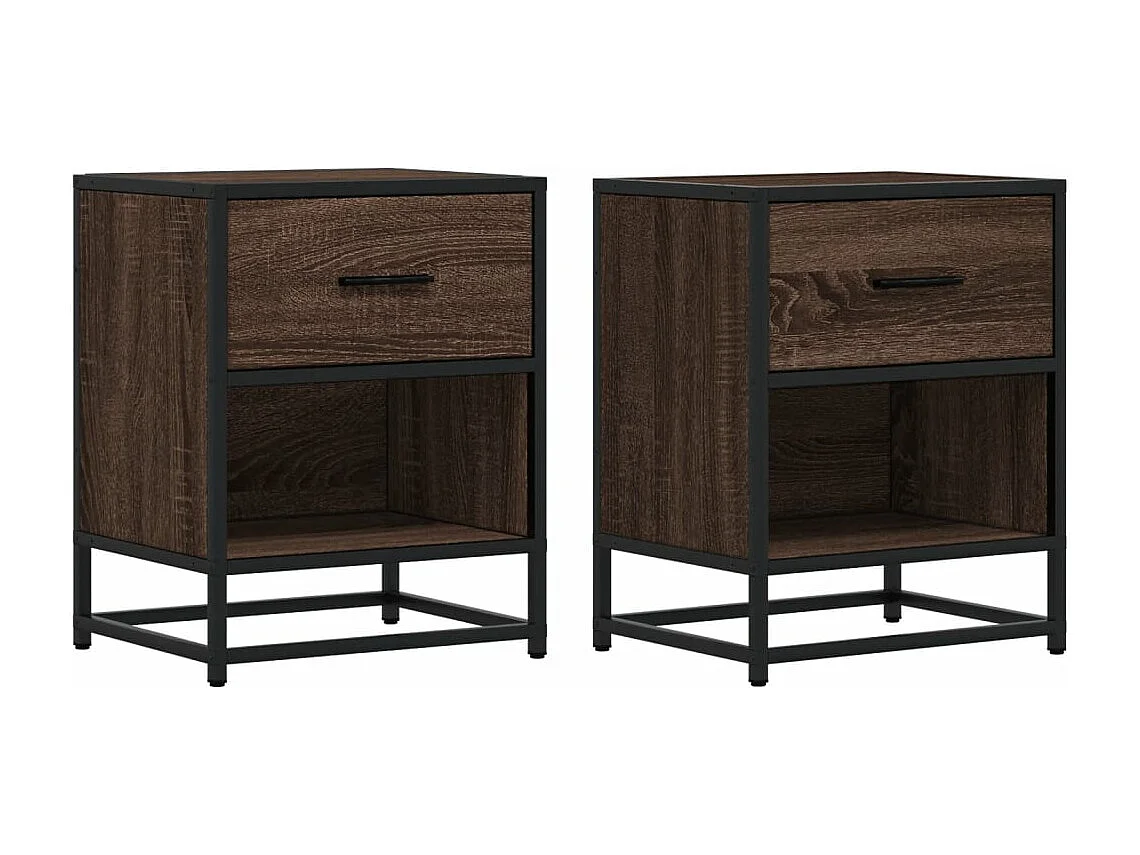 Nachttische 2 Stk. Braun Eichen-Optik 40x31x50 cm Holzwerkstoff