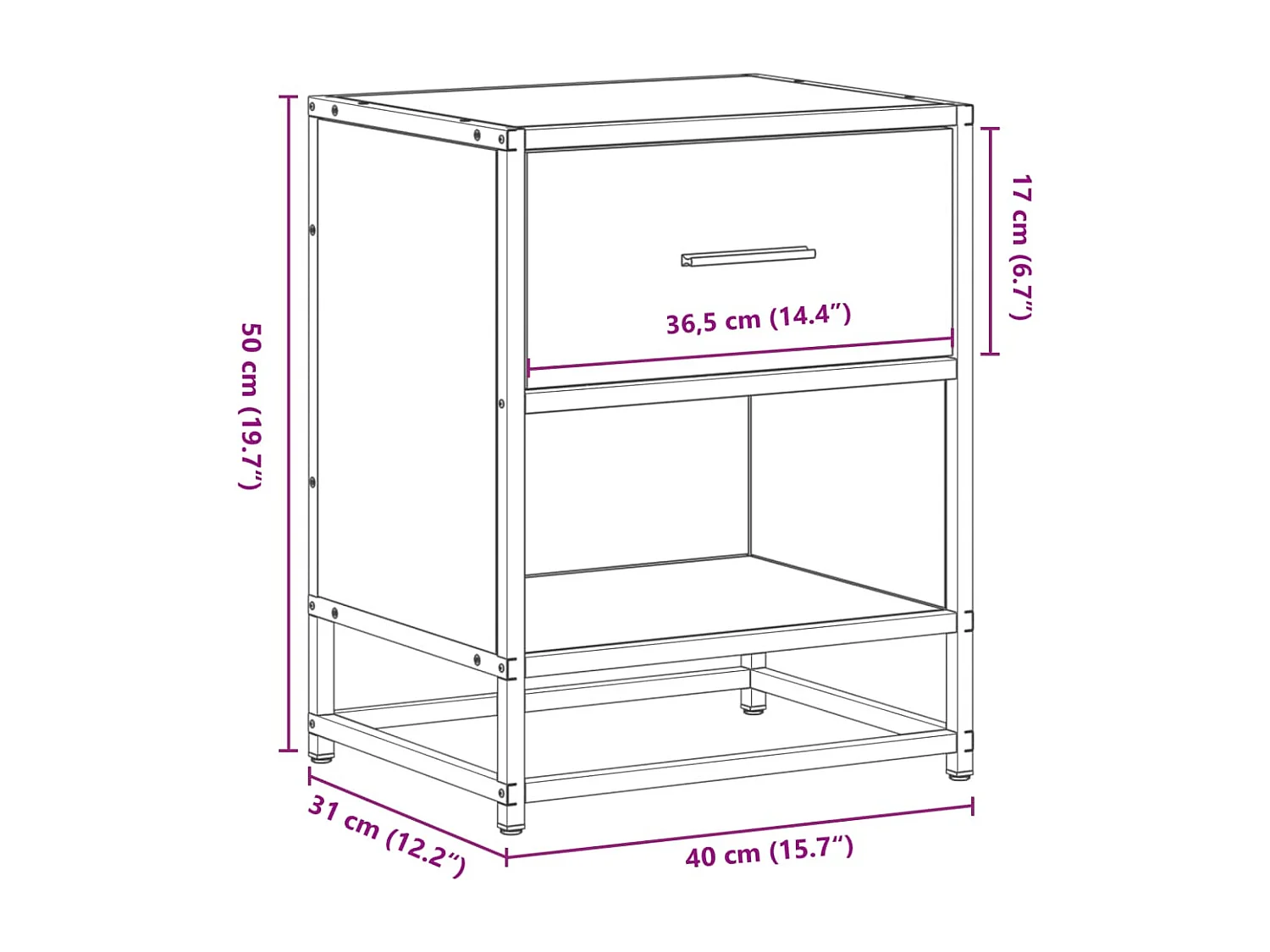 Nachttische 2 Stk. Braun Eichen-Optik 40x31x50 cm Holzwerkstoff