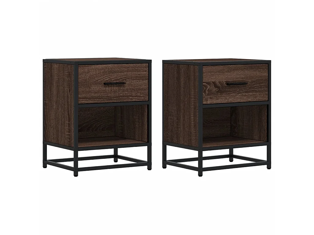 Nachttische 2 Stk. Braun Eichen-Optik 40x31x50 cm Holzwerkstoff