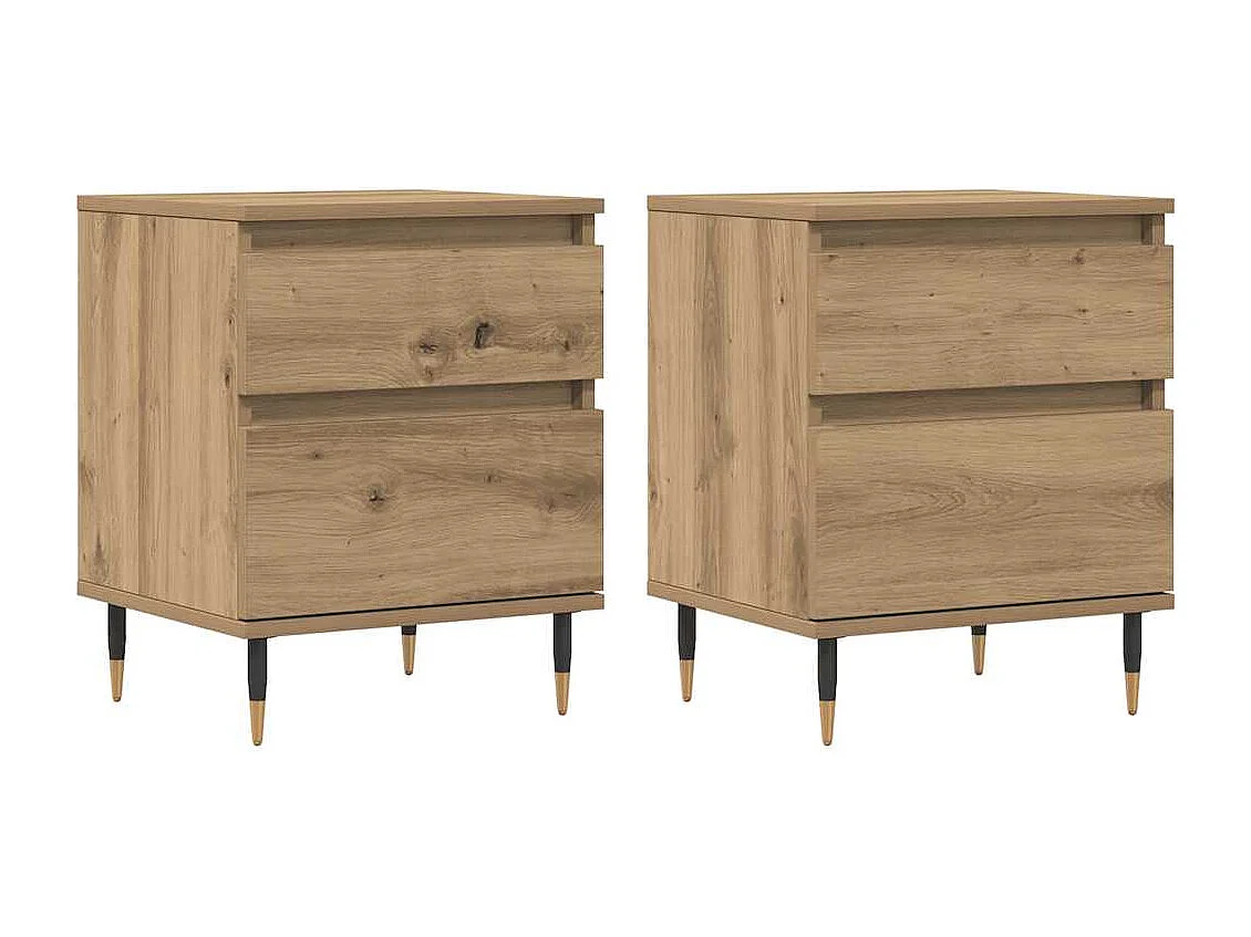 Tables de chevet 2 pcs chêne artisanal 40x35x50 cm