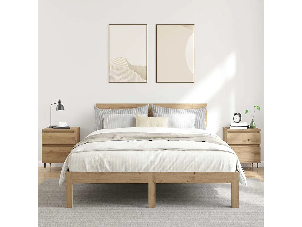 Nachtkastjes 2 st 40x35x50cm bewerkt hout artisanaal eikenkleur