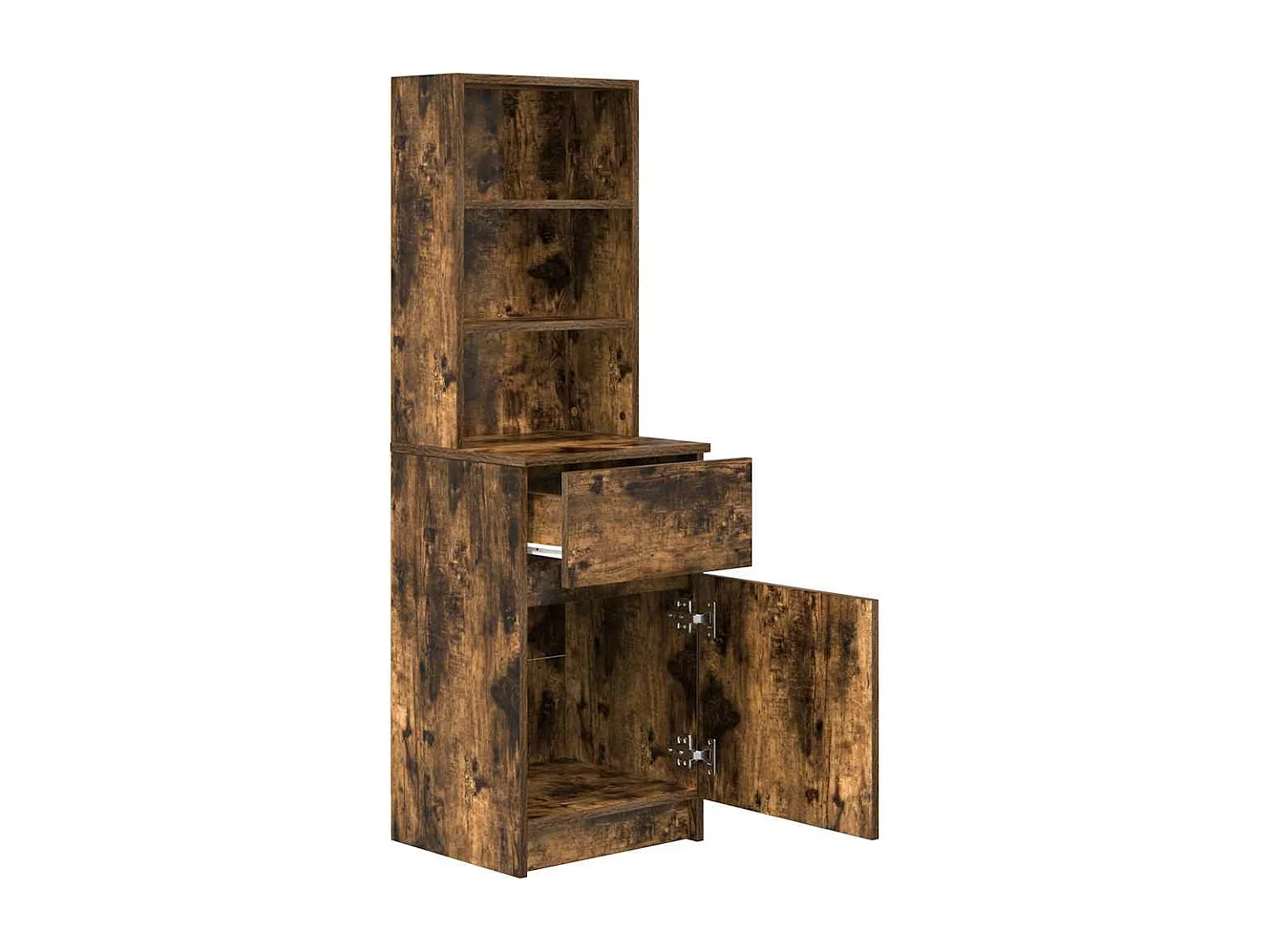 Table de chevet chêne fumé 39x35x125 cm bois d'ingénierie