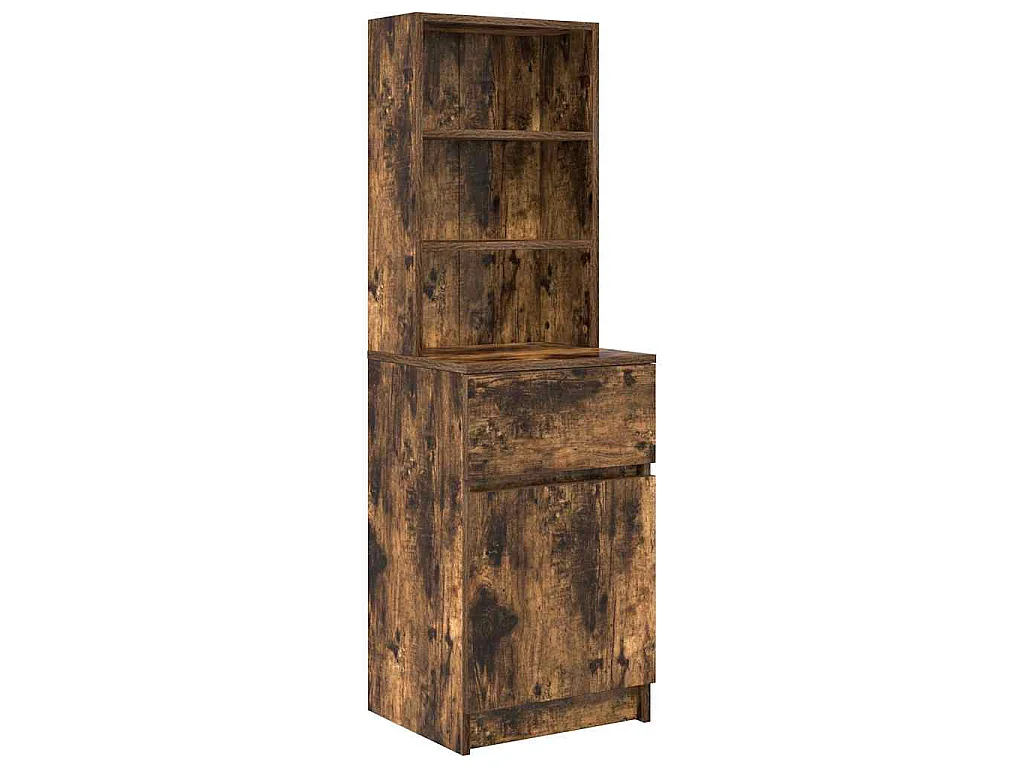 Table de chevet chêne fumé 39x35x125 cm bois d'ingénierie