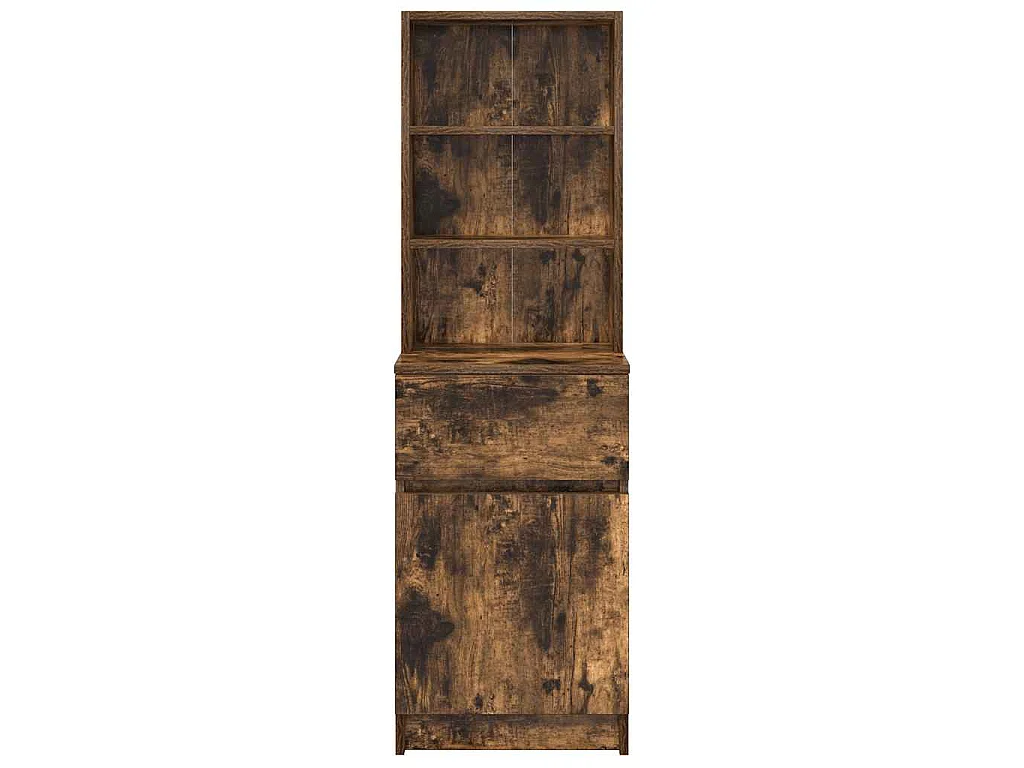 Table de chevet chêne fumé 39x35x125 cm bois d'ingénierie