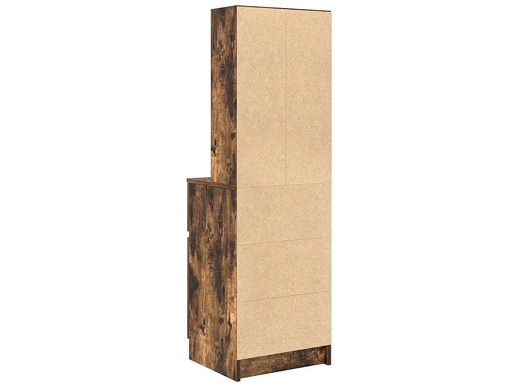 Table de chevet chêne fumé 39x35x125 cm bois d'ingénierie