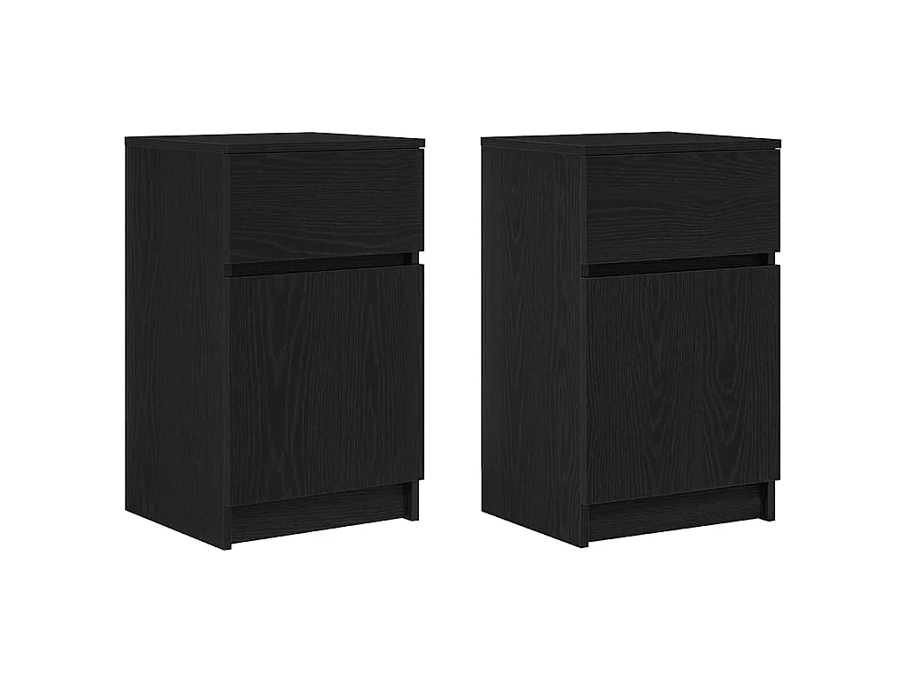Nachttische 2 Stk. Schwarz 39x35x65 cm Holzwerkstoff