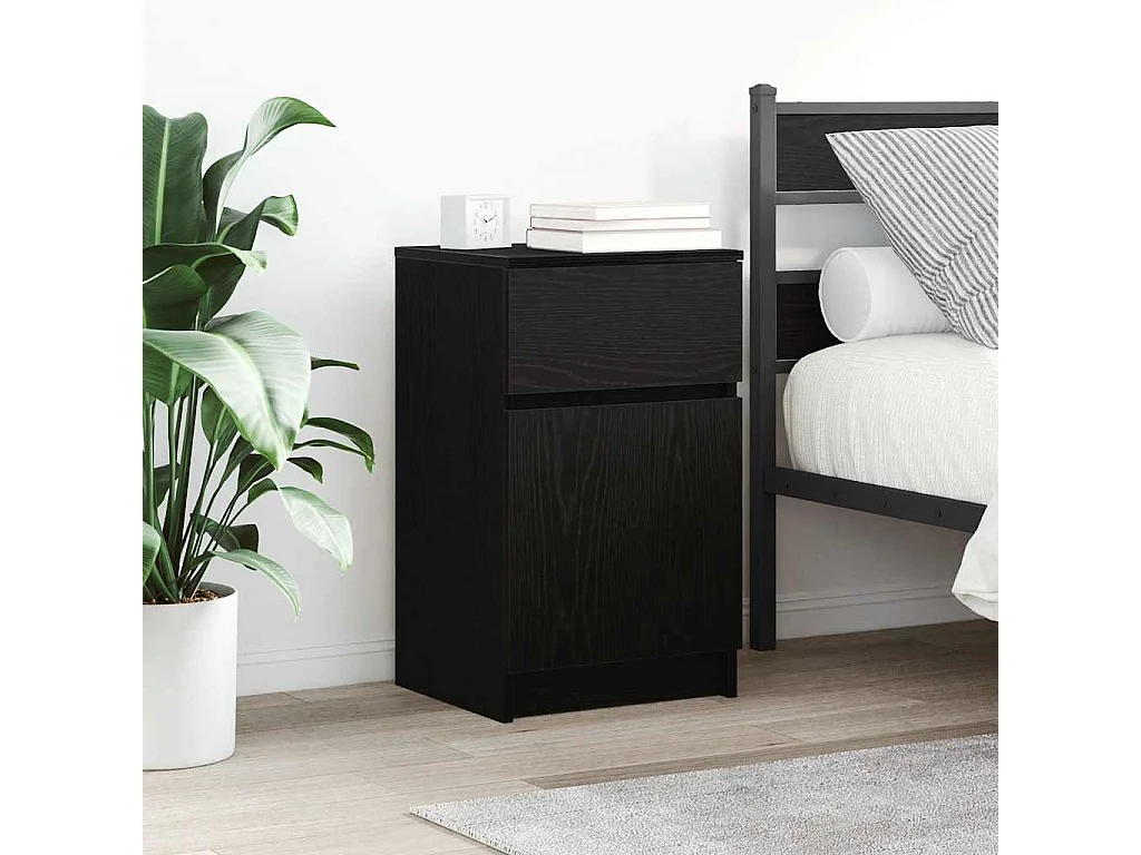 Nachttische 2 Stk. Schwarz 39x35x65 cm Holzwerkstoff
