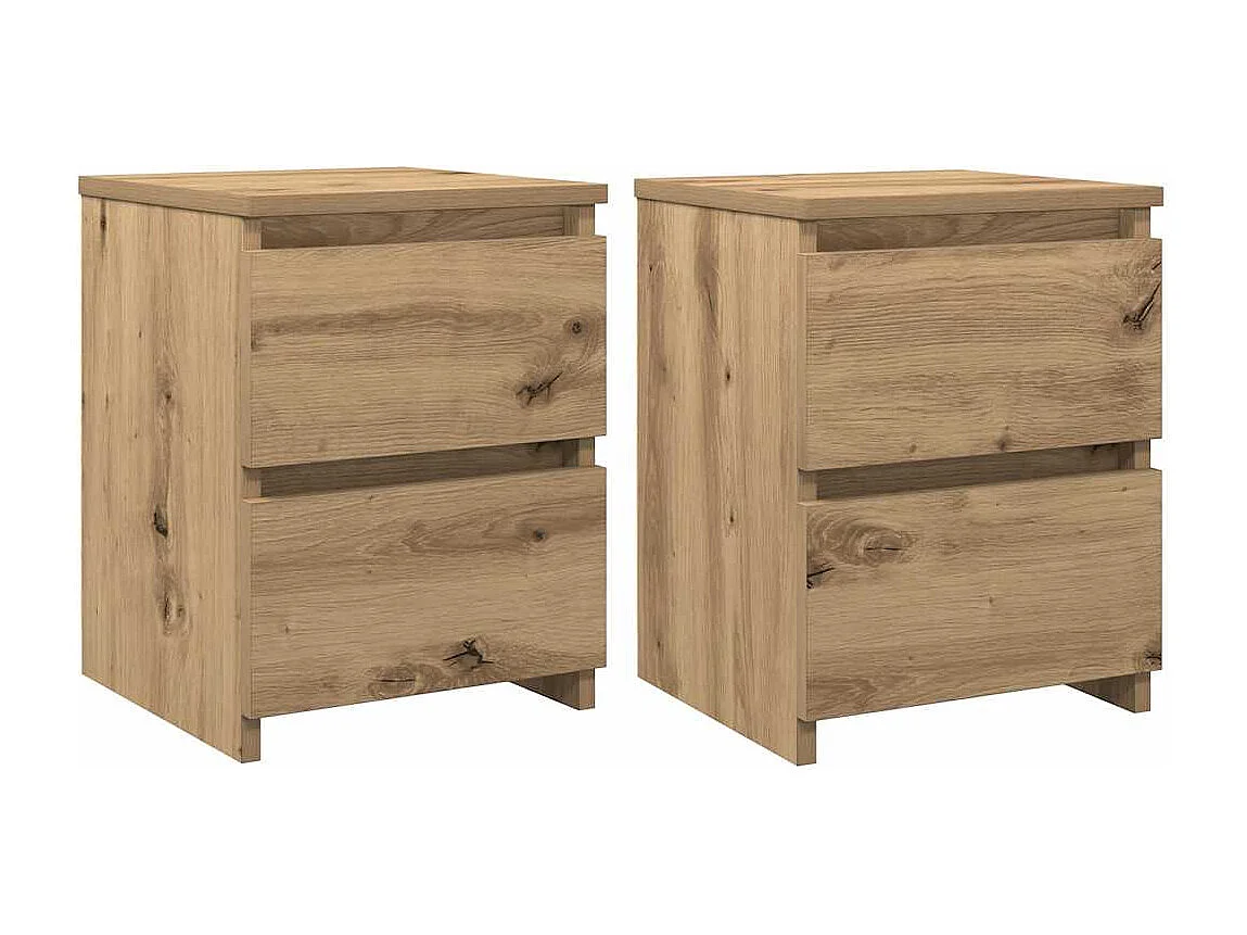 Tables de chevet 2 pcs chêne artisanal bois d'ingénierie
