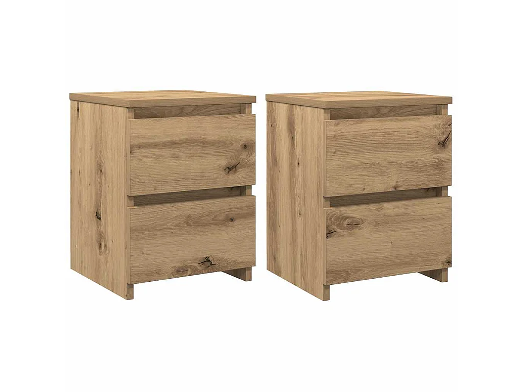 Tables de chevet 2 pcs chêne artisanal bois d'ingénierie