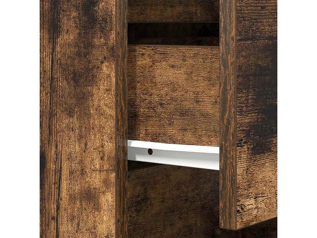 Table de chevet avec 3 tiroirs chêne fumé 39x35x65 cm