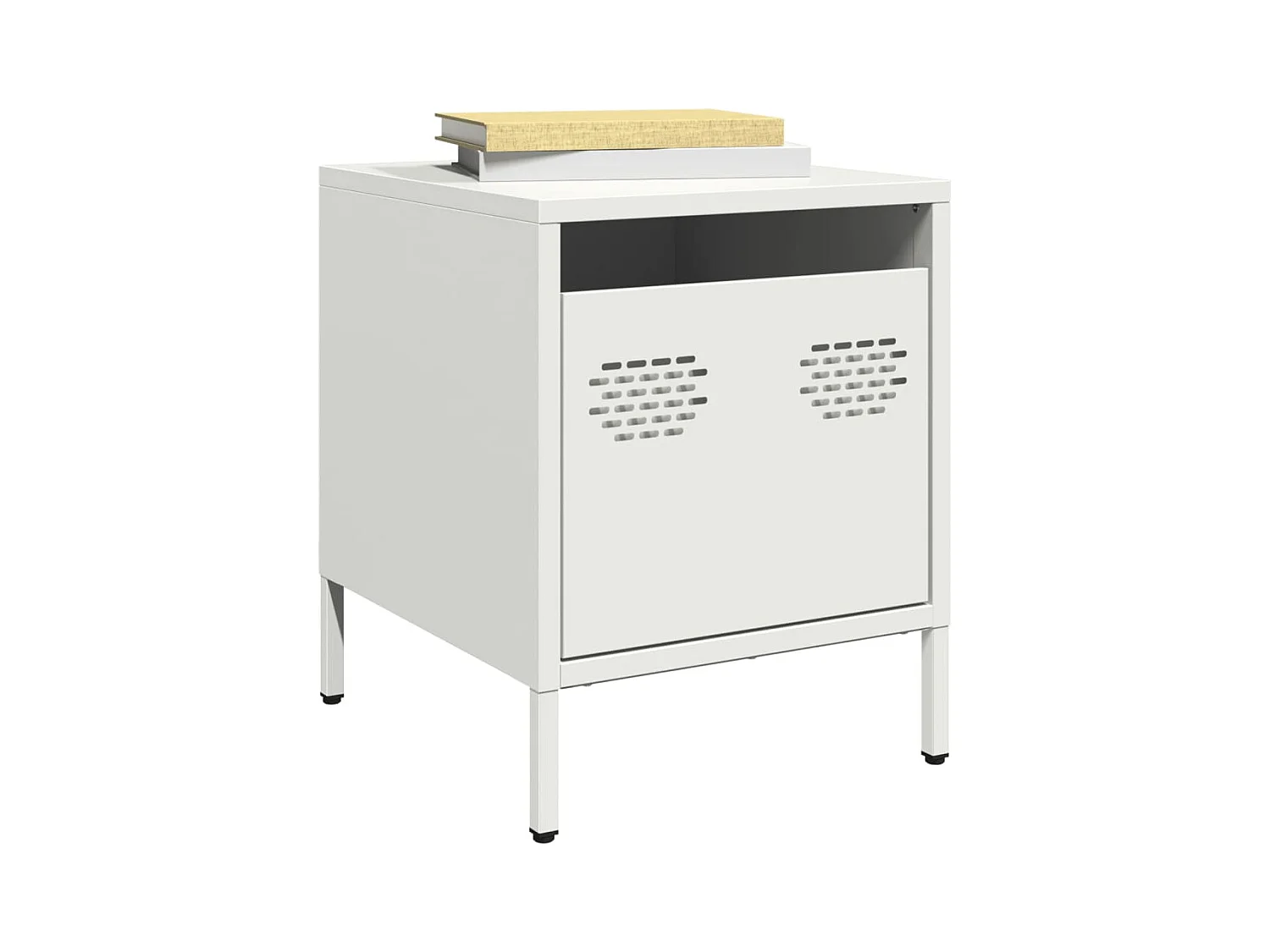Table de chevet blanc 35x39x43,5 cm acier