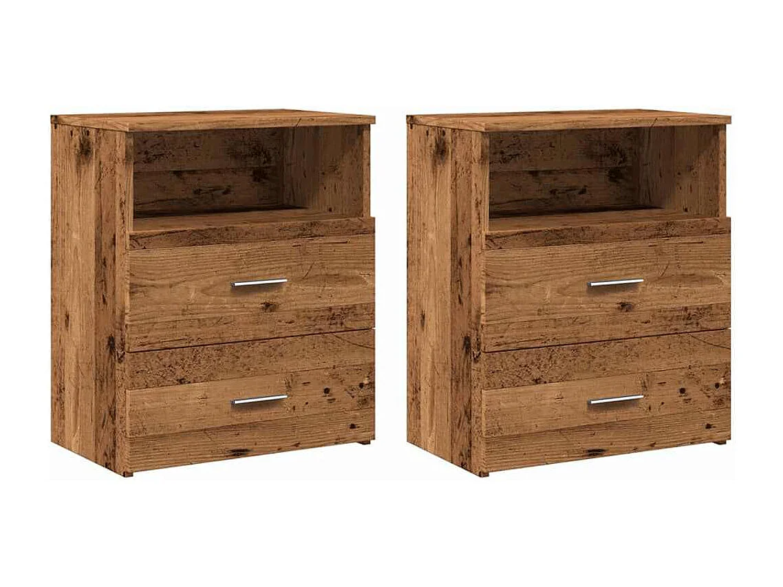 Nachttische 2 Stk. Altholz-Optik 50x32x60 cm Holzwerkstoff