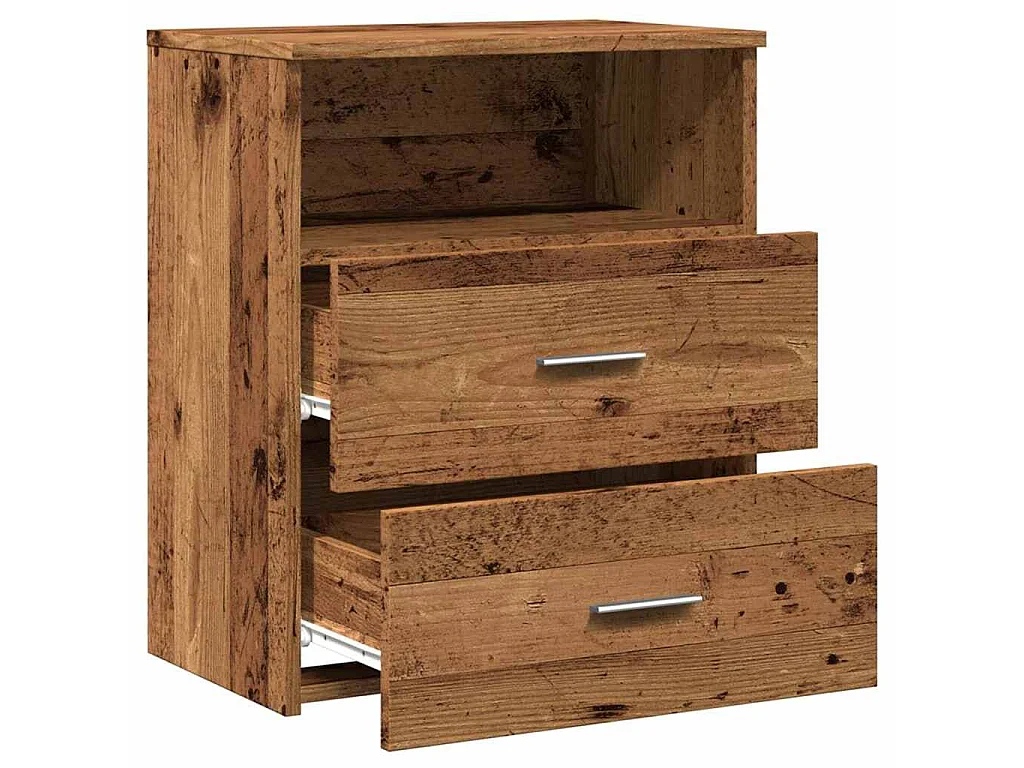 Nachtkastjes 2 st 50x32x60 cm bewerkt hout oud houtkleurig