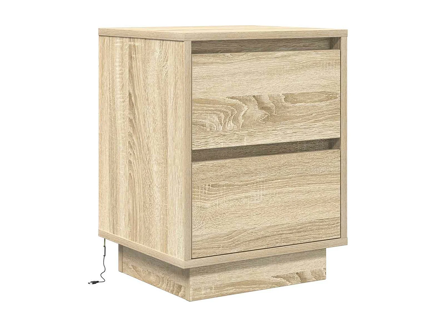 Tables de chevet avec lumières LED 2pcs chêne sonoma 38x34x50cm