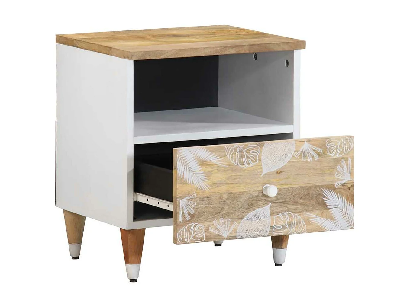 Tables de chevet 2 pcs 40x33x46 cm Bois de manguier solide