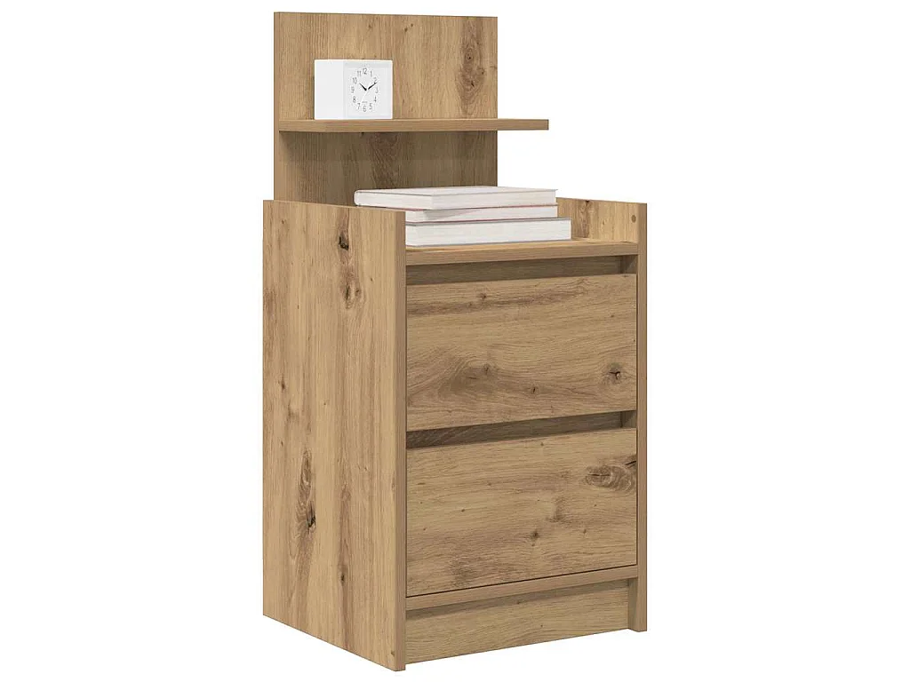 Tables de chevet 2 tiroirs 2 pcs chêne artisanal 38x34x80 cm
