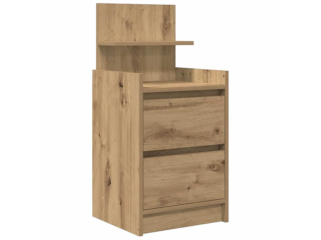 Tables de chevet 2 tiroirs 2 pcs chêne artisanal 38x34x80 cm