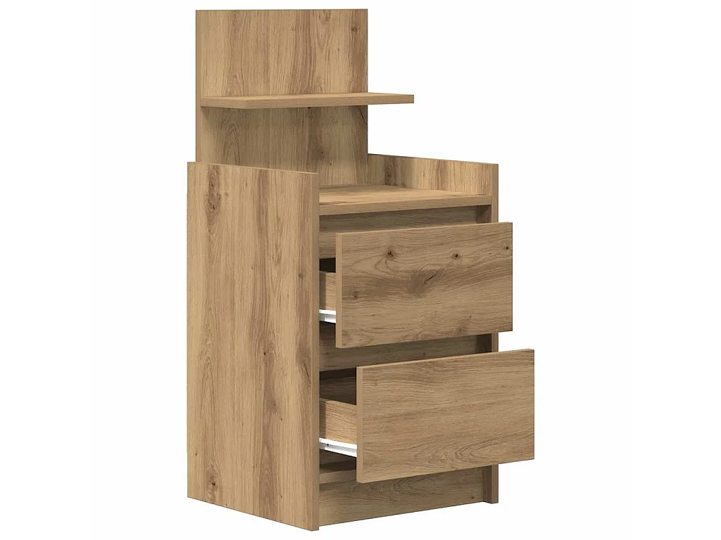 Tables de chevet 2 tiroirs 2 pcs chêne artisanal 38x34x80 cm