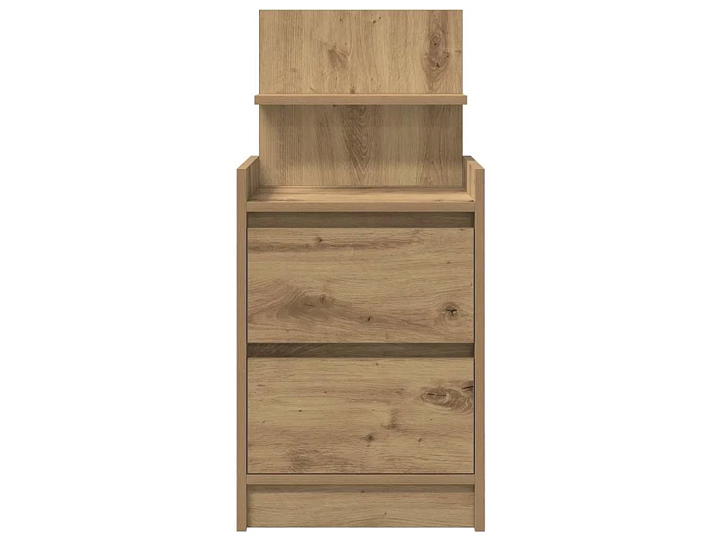 Tables de chevet 2 tiroirs 2 pcs chêne artisanal 38x34x80 cm