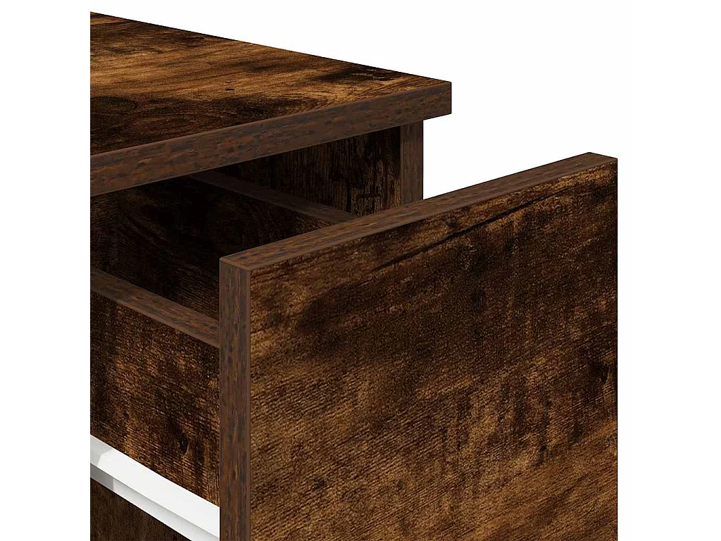 Tables de chevet avec tiroir 2 pcs chêne fumé 20x36x60 cm