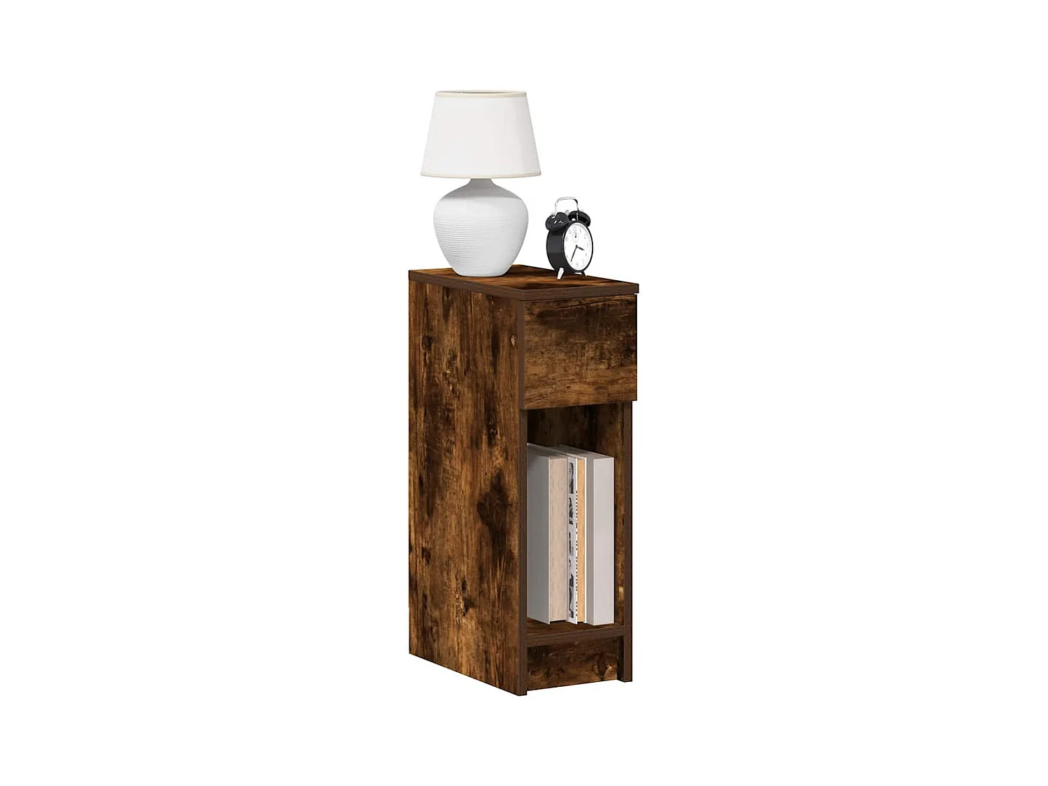 Tables de chevet avec tiroir 2 pcs chêne fumé 20x36x60 cm