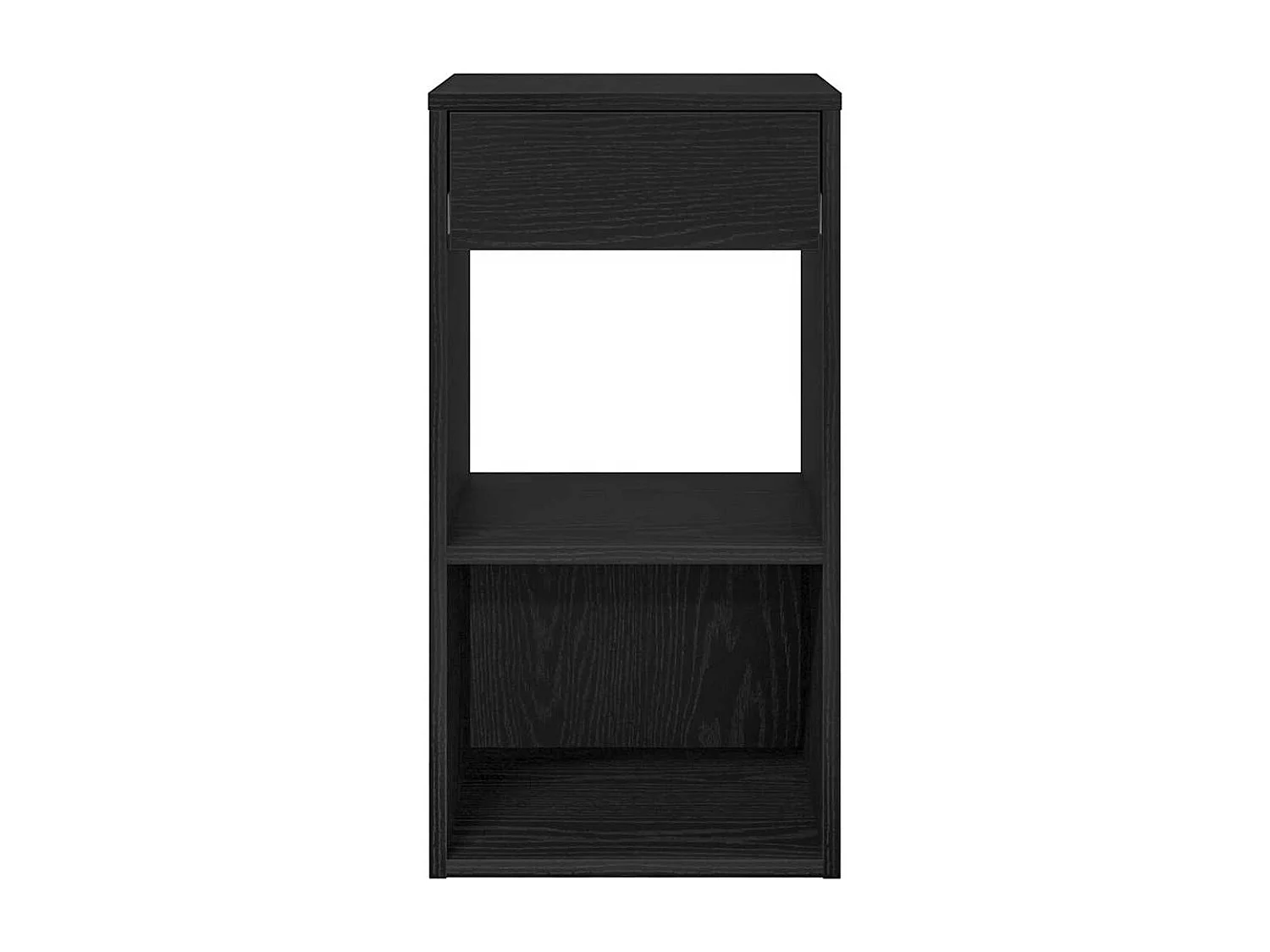 Comodino con Cassetto Rovere Nero 35x34x66,5 cm