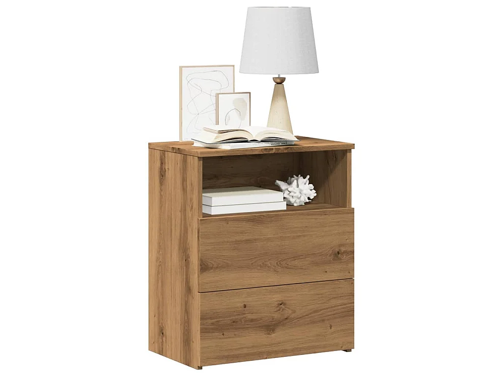 Mesitas noche 2 uds madera ingeniería roble artisan 50x32x60 cm