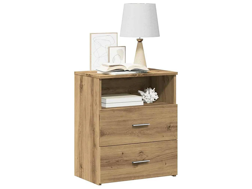 Mesitas noche 2 uds madera ingeniería roble artisan 50x32x60 cm