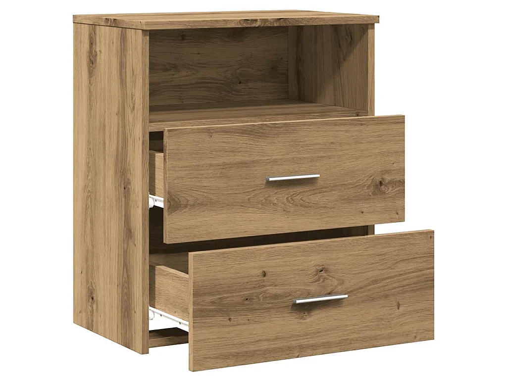 Mesitas noche 2 uds madera ingeniería roble artisan 50x32x60 cm