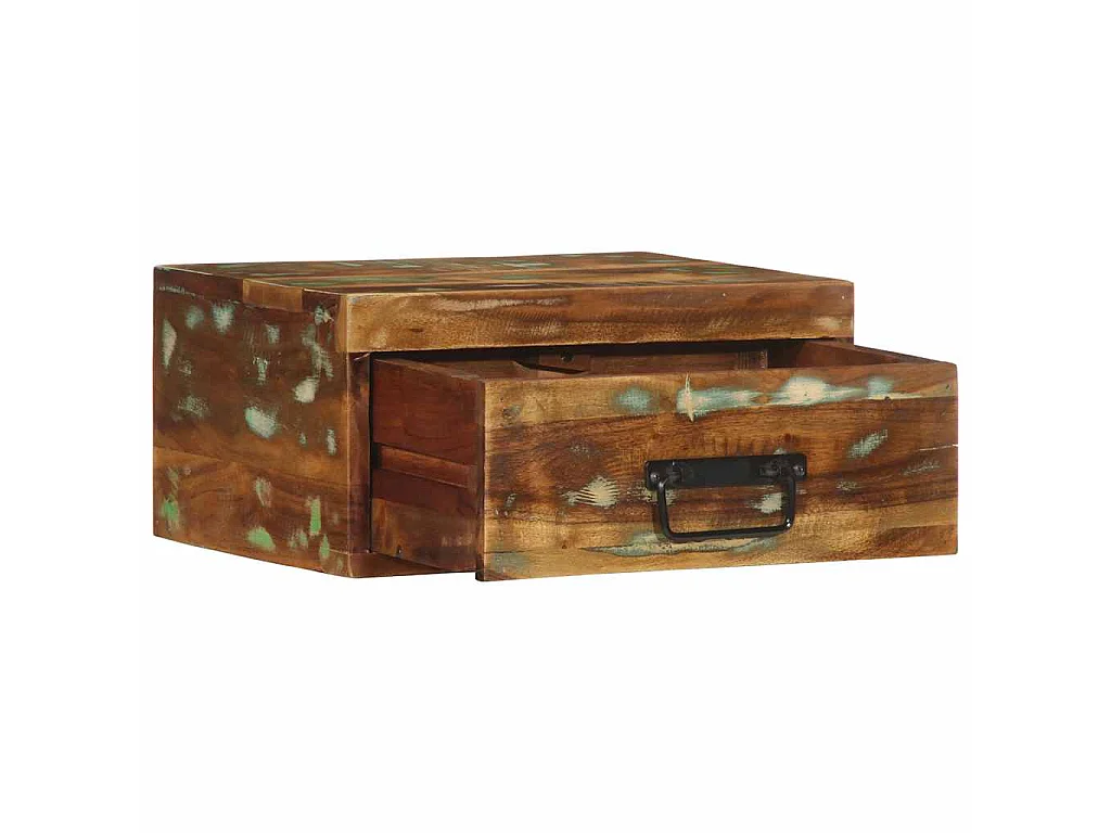 Nachtkastjes 2 st wandgemonteerd massief gerecycled hout