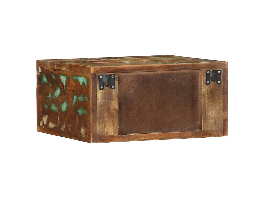 Nachtkastjes 2 st wandgemonteerd massief gerecycled hout