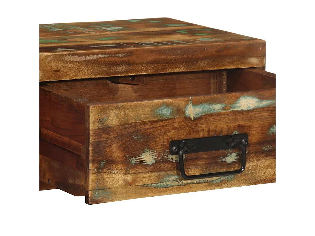 Nachtkastjes 2 st wandgemonteerd massief gerecycled hout