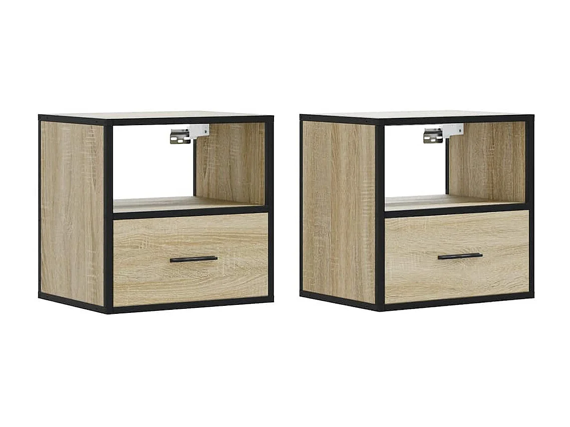 Tables de chevet murales 2 pcs chêne sonoma 40x31x39,5 cm