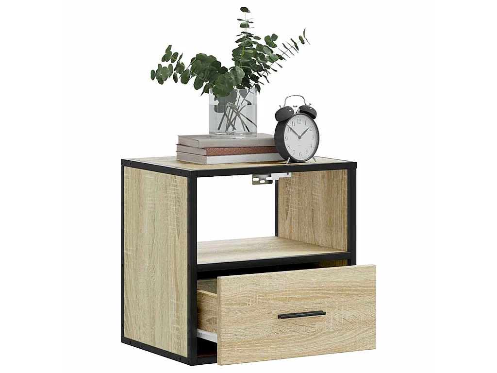 Comodini a Muro 2 pz Rovere Sonoma 40x31x39,5 cm