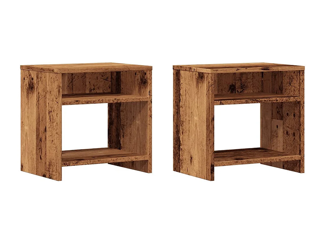 Mesitas de noche 2 uds madera ingeniería envejecida 40x30x40 cm