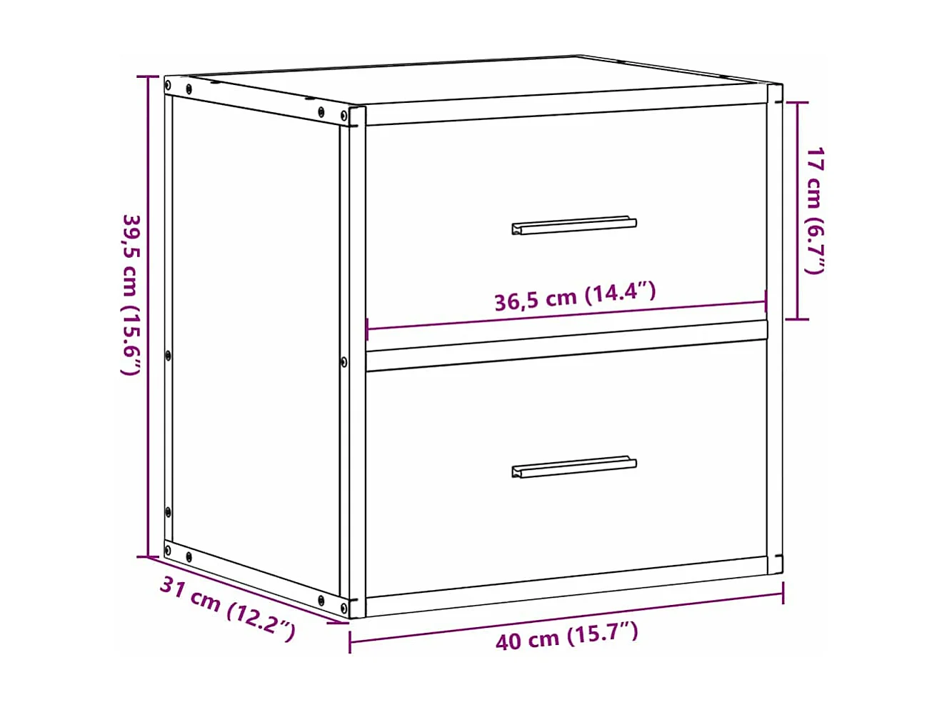 Table de chevet murale sonoma gris 40x31x39,5 cm
