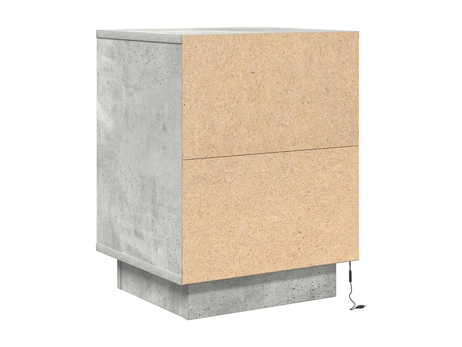 Nachttische mit LED-Leuchten 2 Stk. Betongrau 38x34x50 cm