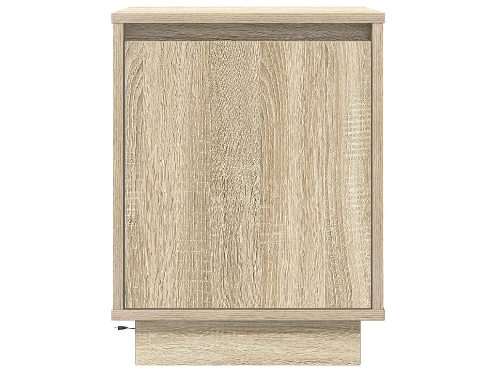 Mesa de cabeceira com luzes LED 38x34x50 cm carvalho sonoma