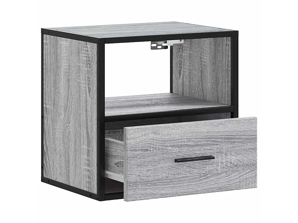 Nachtkastje wandgemonteerd 40x31x39,5cm grijs sonoma eikenkleur