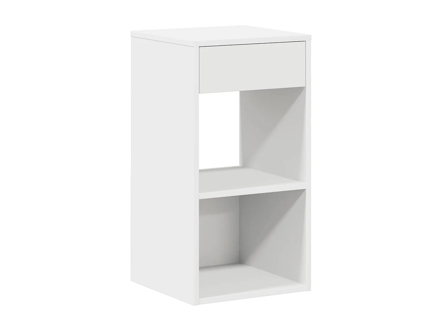 Comodino con Cassetto Bianco 35x34x66,5 cm