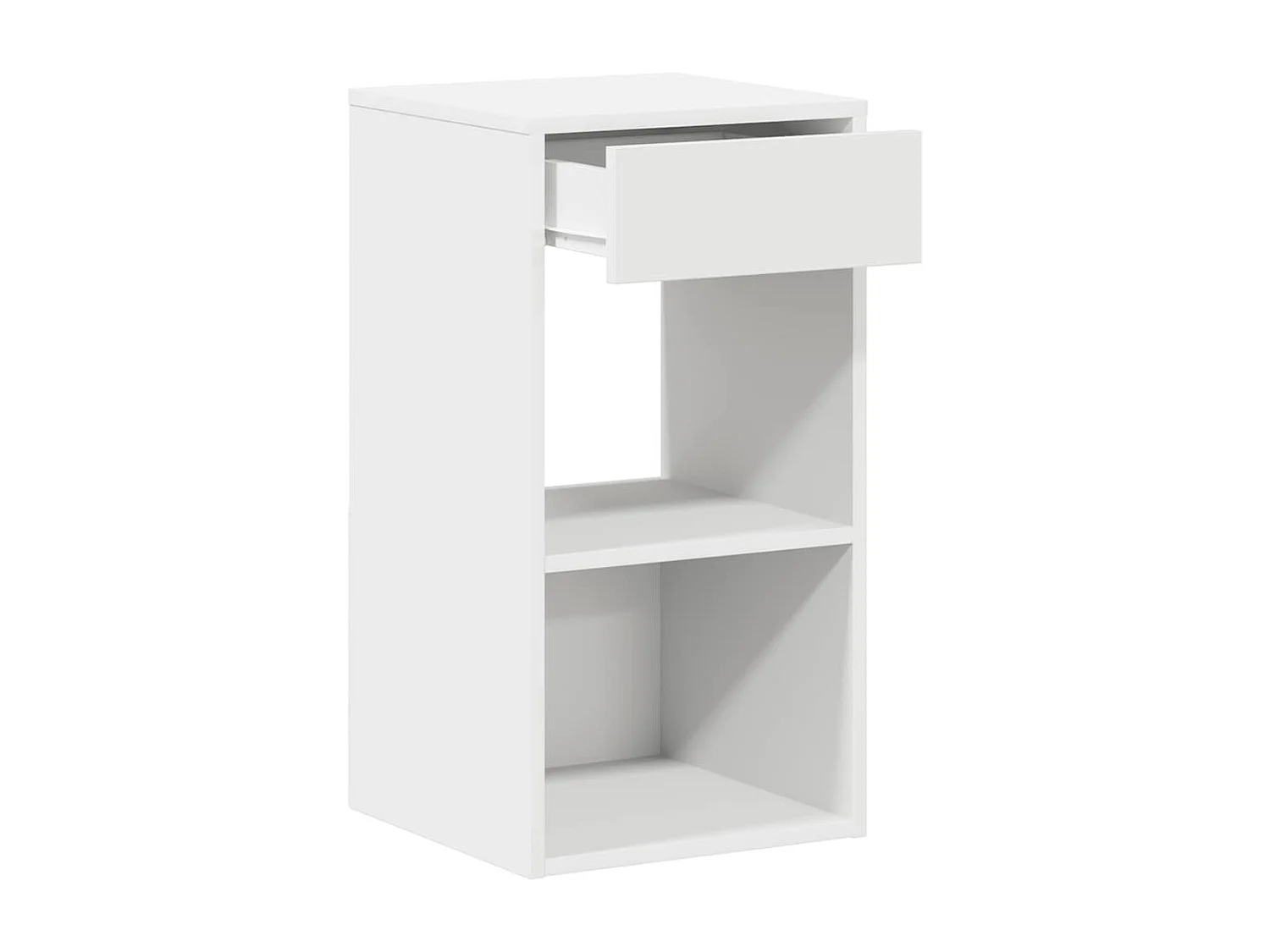 Comodino con Cassetto Bianco 35x34x66,5 cm