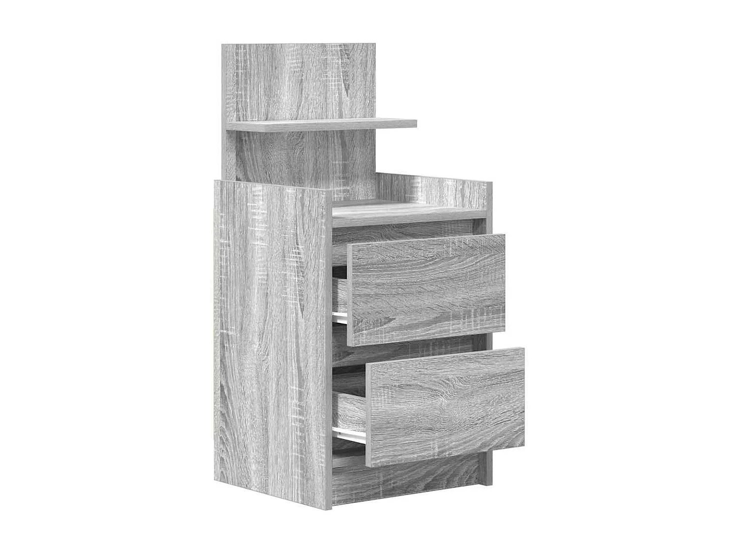 Table de chevet avec 2 tiroirs sonoma gris 38x34x80 cm